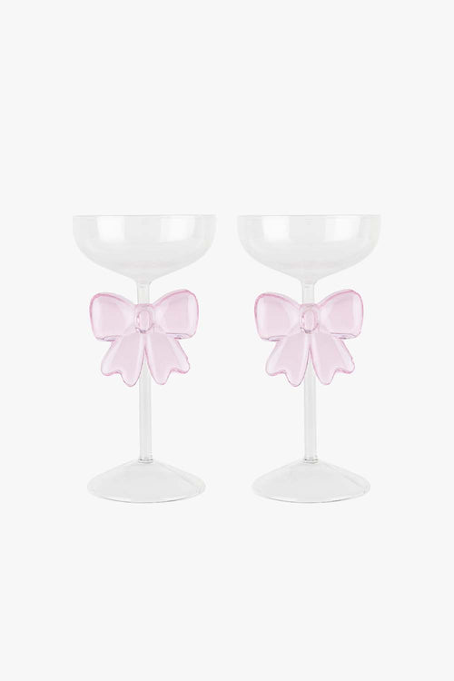 Bow Coupe Glass, Pink