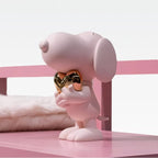 تمثال صغير على شكل قلب سنوبي - وردي/ذهبي