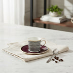 Burgundy Espresso Cup & Saucer – 9cl