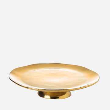 Porcelain Cake Stand Gold Finish – Ø 30.5 cm