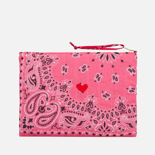 Call It Pochette Zippée Matelassé - Coeurstrawberry/ Real Red Quilted Zip Pouch