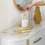 Gold Aluminium Candle Holder – Large Decorative Home Accent