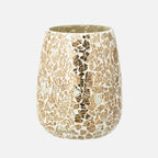 Crackled Glass Candle Holder – Gold Decorative Candle Light