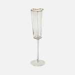 Heart Champagne Glasses – Gold & Transparent