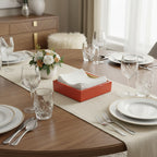 Coral With Gold Lacquer Luncheon Napkin Holders