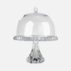 Crown Jewel Crystal Footed Platter with Dome 33cm – Clear