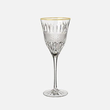 Water Goblet with Gold Rim