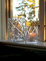 Hurricane Crystal Lamp Medium – Hand-Cut Candle Holder