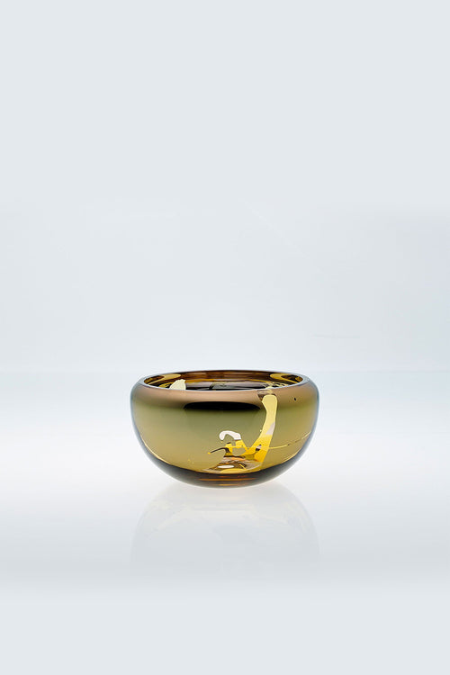 Moon Small Round Bowl, 18cm, Amber