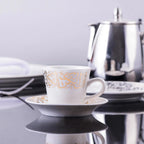 Dimlaj Kareem Set of 6 Pcs Coffee Cups and Saucers (22K) gold gilded