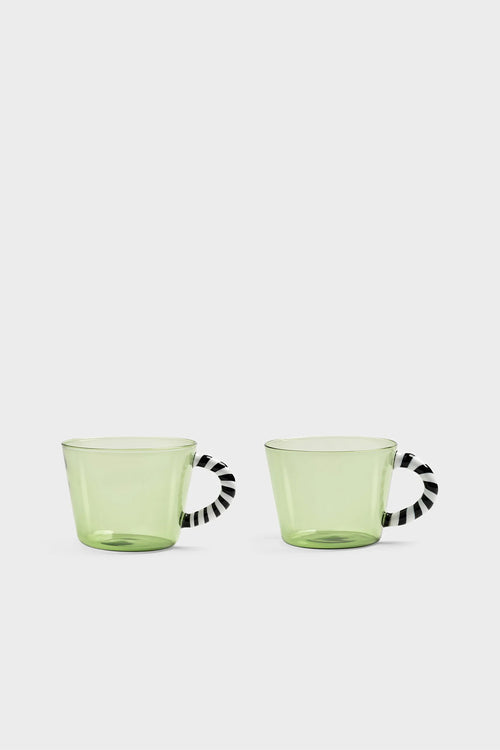 Duet Teacups, Green, Set of 2