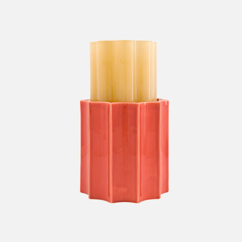 Duetto Vase – Amber Yellow & Terracotta