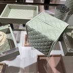 Elba Quilted Diamonds Leather Tissue Holder - Blush Pink