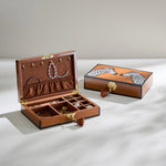 Zebra Lacquer Jewelry Box – Cognac & Camel Velvet