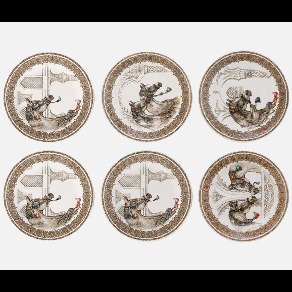 Chevaux Du Vent - Set of 6 assorted dessert plates