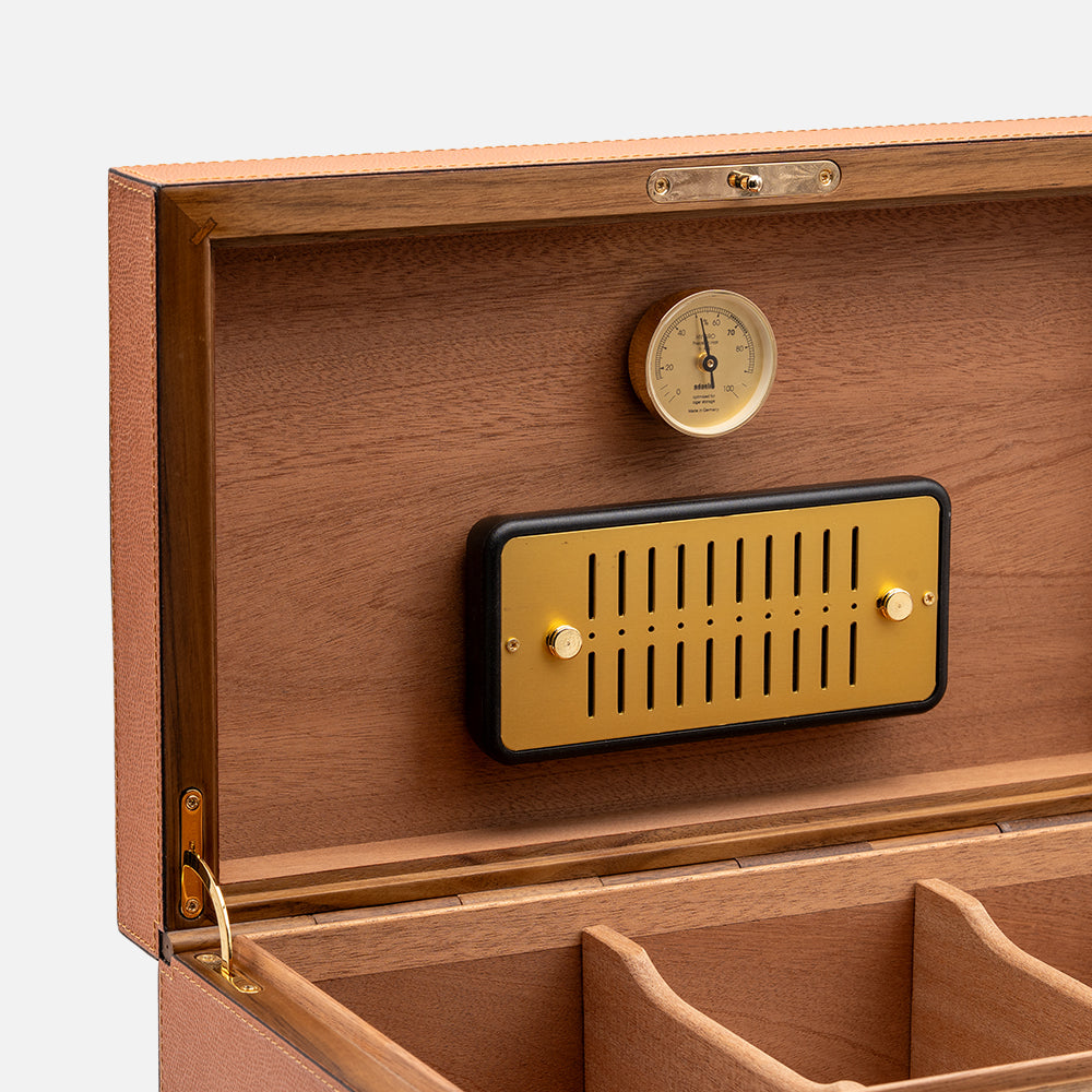 Santiago Humidor Large Leather Calfskin