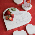 Heart Serving Board Handcrafted – White Marble