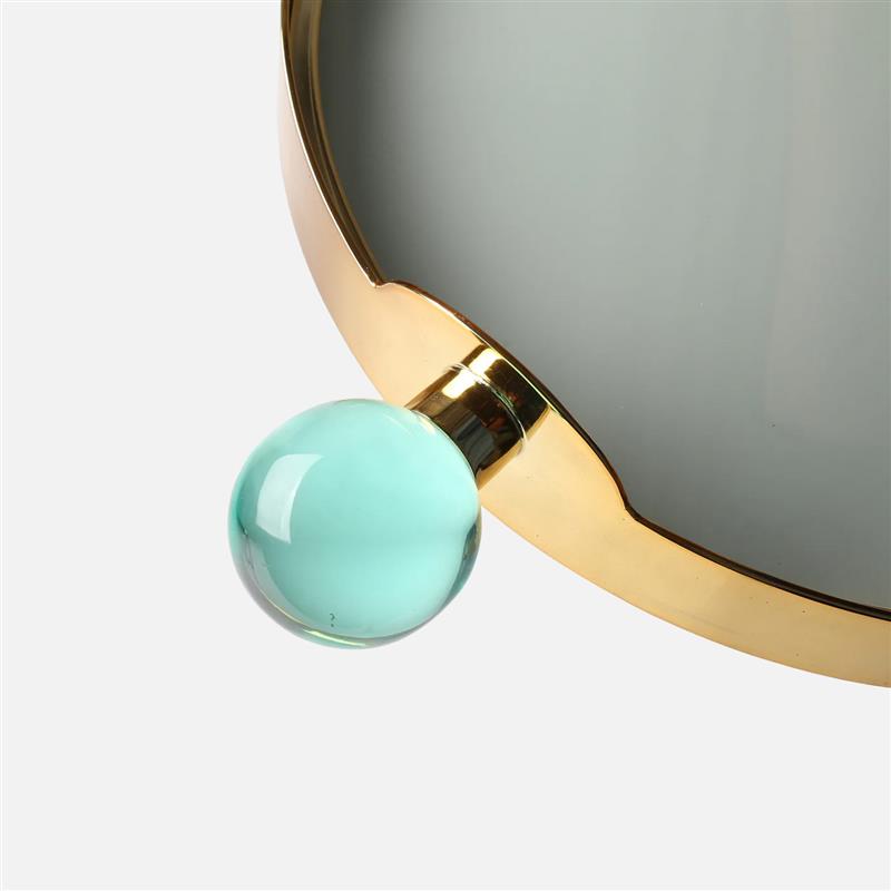 Globo Decorative Tray – Brass Frame with Acrylic Handles