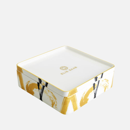 Golden Sumi-Ela. Chocolat Box 24Cm With Leather G.B.