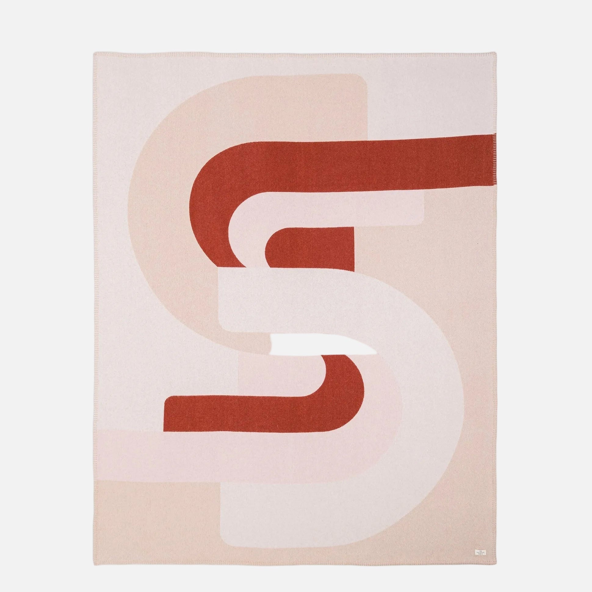 Roma Merino Wool Throw in beige & pink