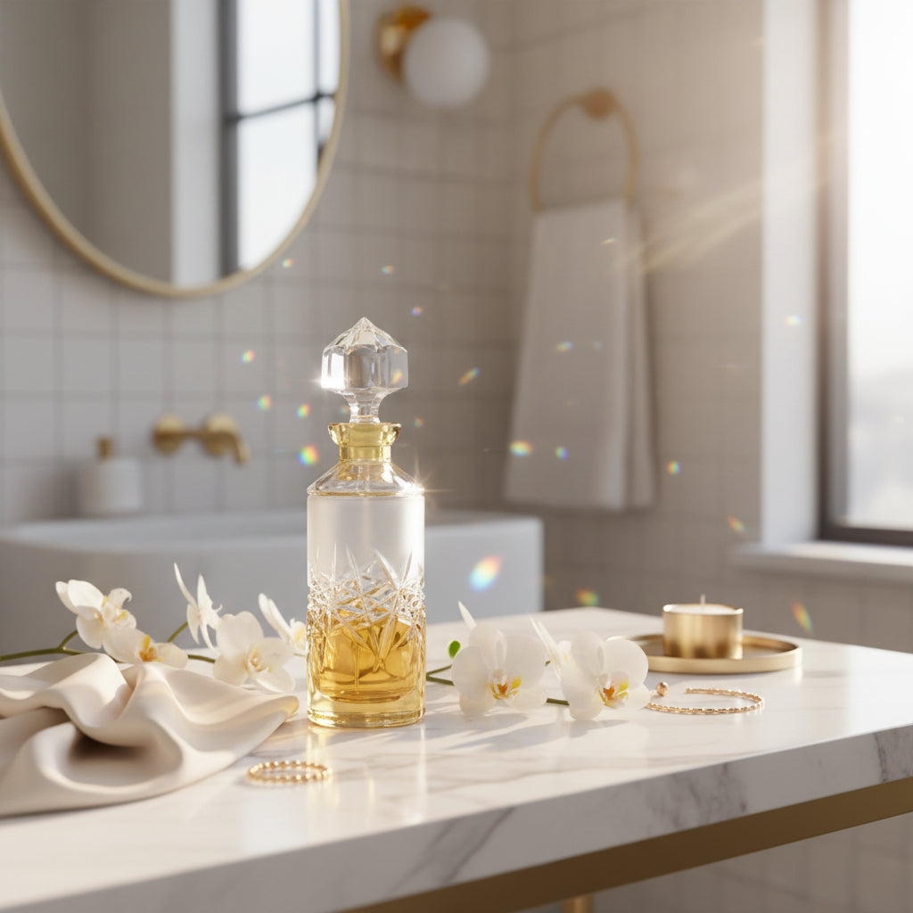 Hoarfrost Crystal Perfume Bottle 90ml – Amber