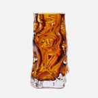 Ice Vase Ochre – Glass Art Piece