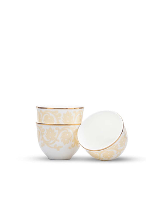 Ivoire Gahwa Cup, Ivory & Gold, Set of 6