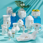 Gilded Eve Fruit Bowl - Gold Porcelain Decorative Centerpiece