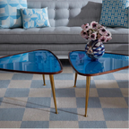 مزهرية عين الصيدلي - مزهرية فنية زخرفية من البورسلين باللونين الأزرق والذهبي