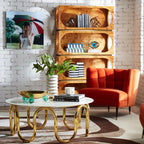 وعاء جلوبو ثلاثي القوائم للديكور - قطعة مركزية من النحاس والأكريليك