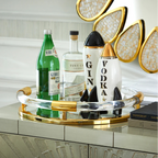 Jacques Round Tray – Acrylic Frame with Mirrored Base