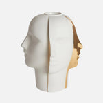 Atlas Split Vase - Matte Porcelain & Gold