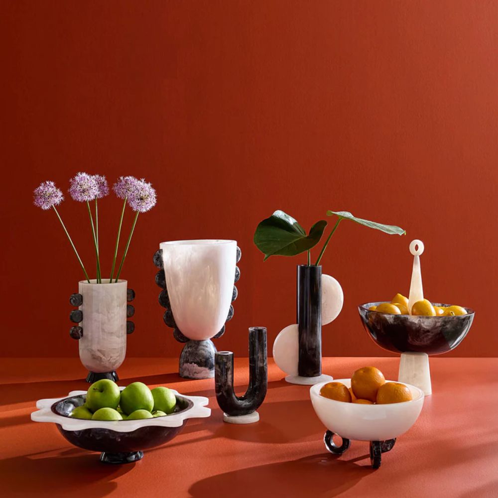 Como Black & White Ripple Bowl