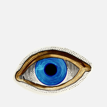 Eye Trinket Tray - Blue & Gold Porcelain