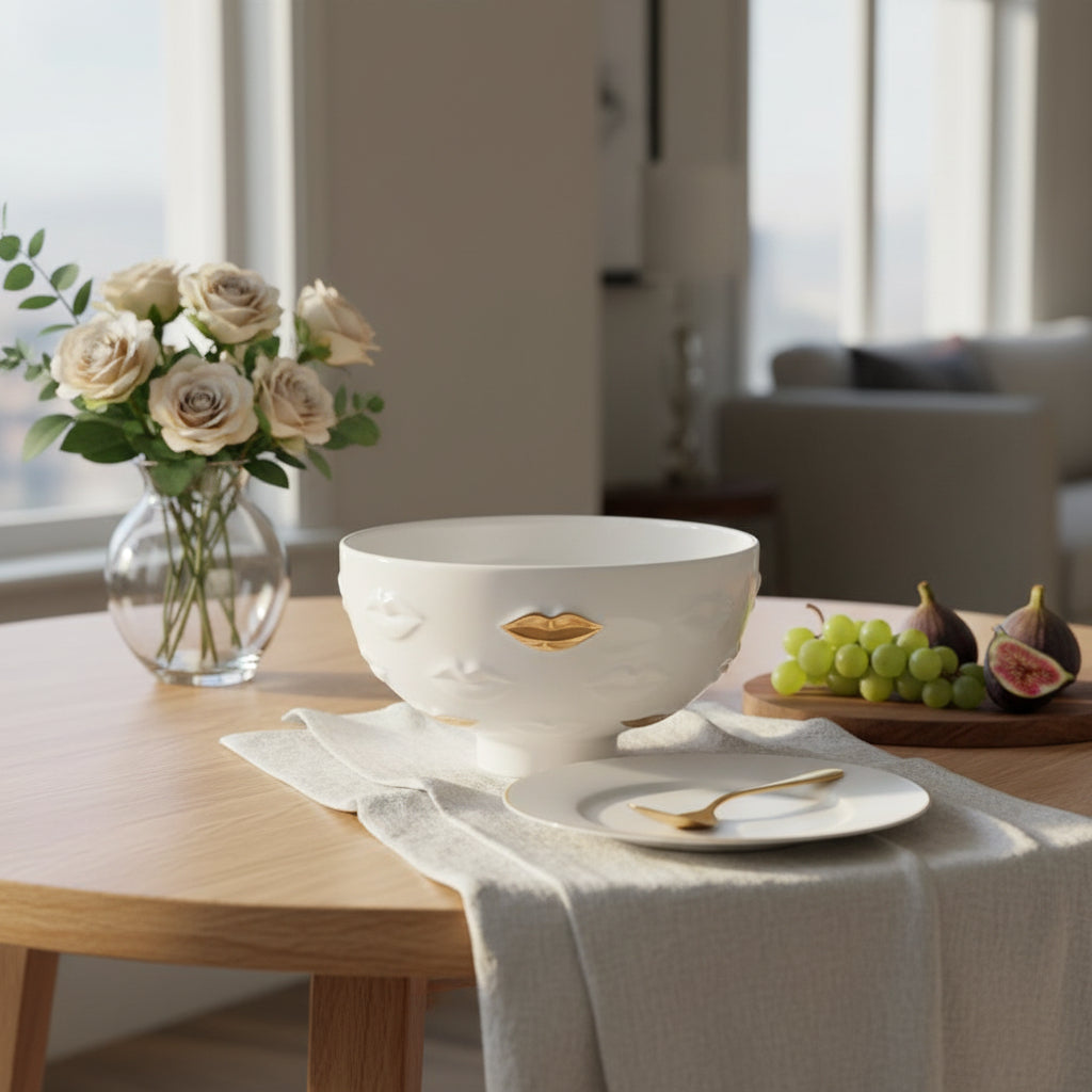 وعاء جالا مذهب - بورسلين عالي الحرارة مع لمسات ذهبية