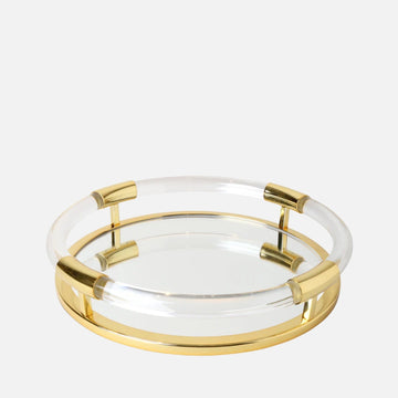 صينية جاك المستديرة - إطار أكريليك بقاعدة عاكسة