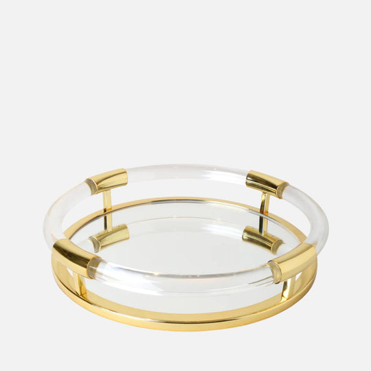 Jacques Round Tray – Acrylic Frame with Mirrored Base