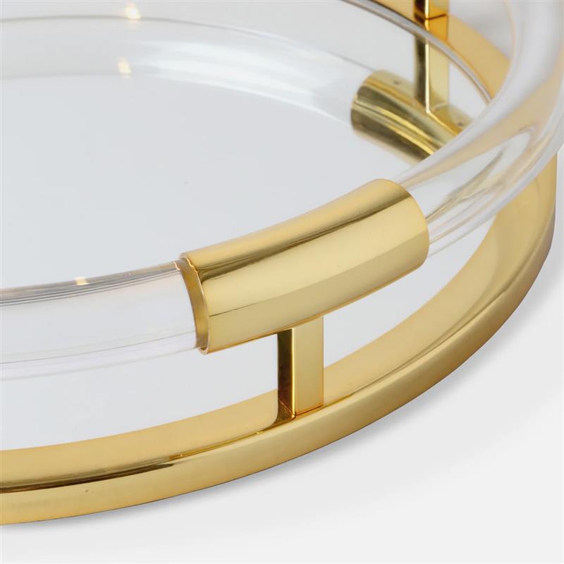 Jacques Round Tray – Acrylic Frame with Mirrored Base