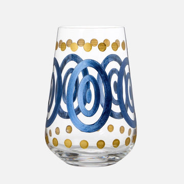 Kyklos Gold Water Glasses – Hand‑Painted Set of 2