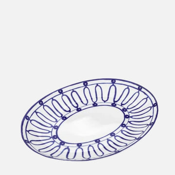 Kyma Blue Serving Platter – Hand‑Painted 36×27 cm