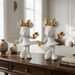 Minnie Welcome Bicolor Small Figurine - White/Gold