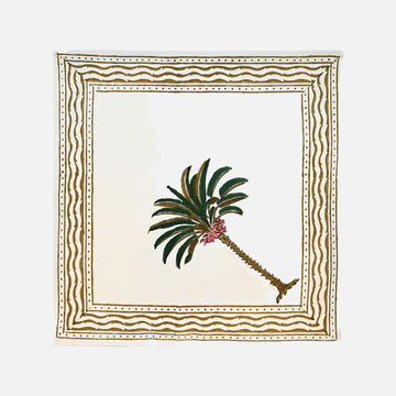 مناديل قطنية مطبوعة يدويًا – مجموعة من 4 قطع، 40 × 40 سم