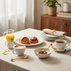 Set of 4 Torchon Dessert Spoons – Gold, 14 cm