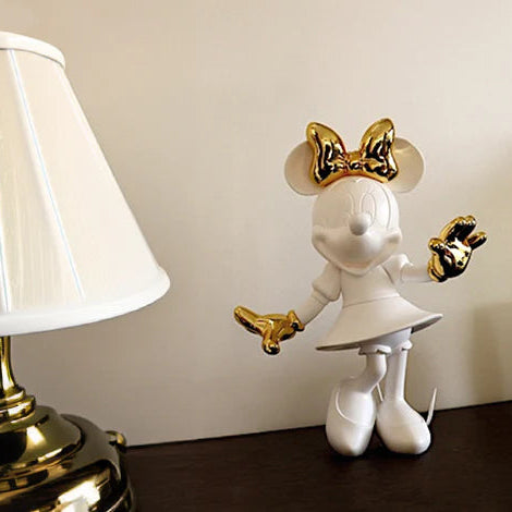 Minnie Welcome Bicolor Small Figurine - White/Gold