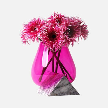 قاعدة رخامية أرجوانية مع زجاج منصهر