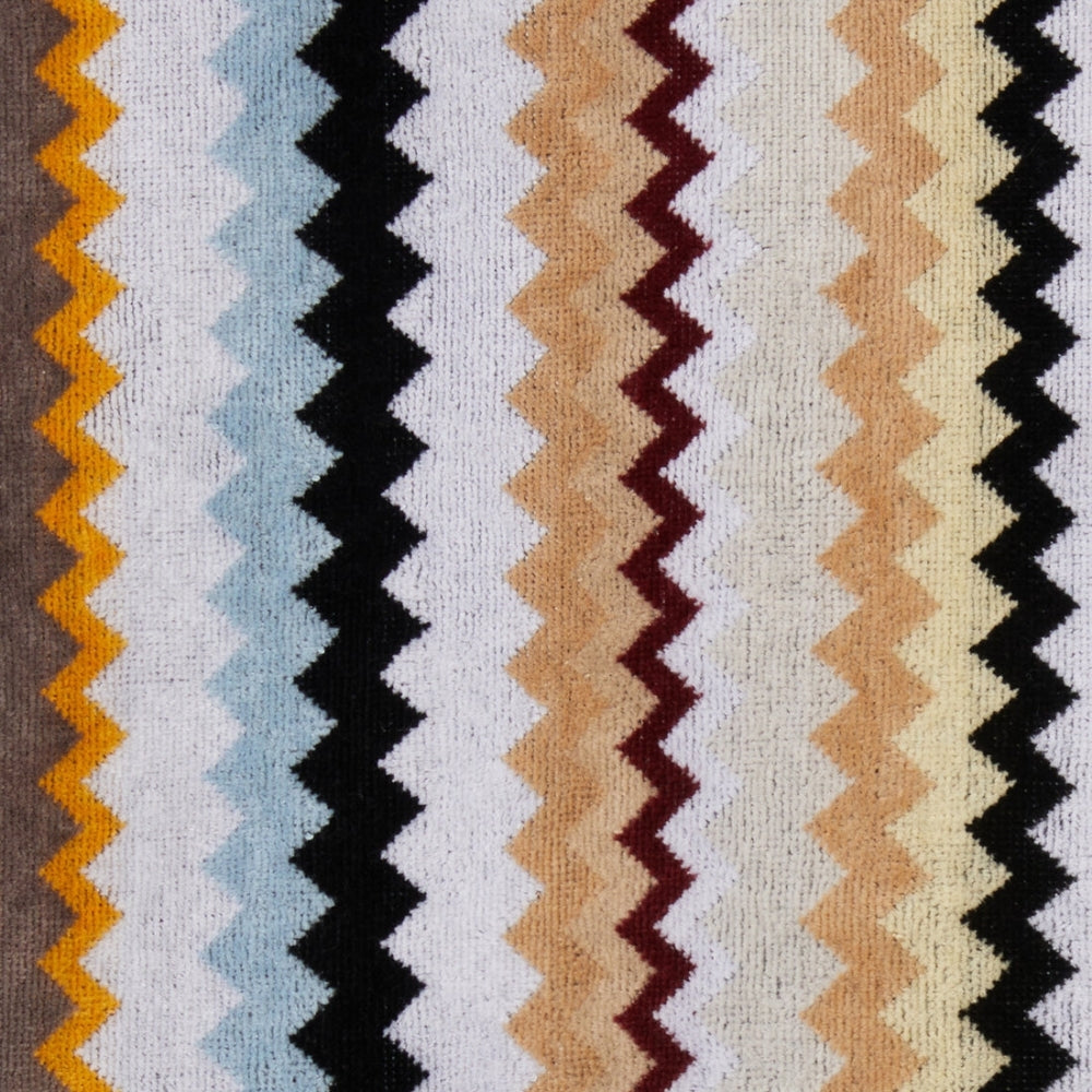 Curt Chevron Cotton Hooded Bathrobe - Multicolor