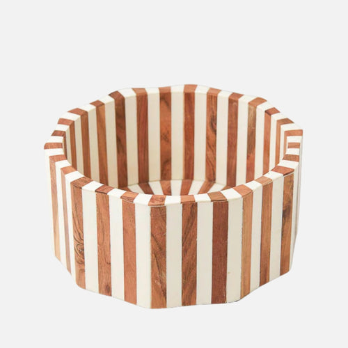 Lyra Inlay Decorative Bowl – Acacia Wood