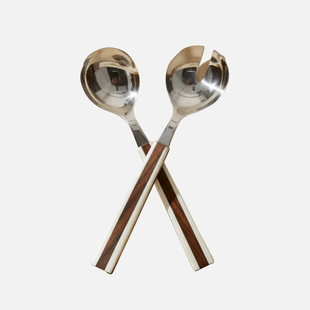 Lyra Inlay Serving Set – Handcrafted Acacia & Mother of Pearl