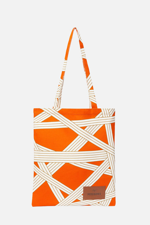 Nastri Home Bag 35x39 cm in cotton with ribbon pattern