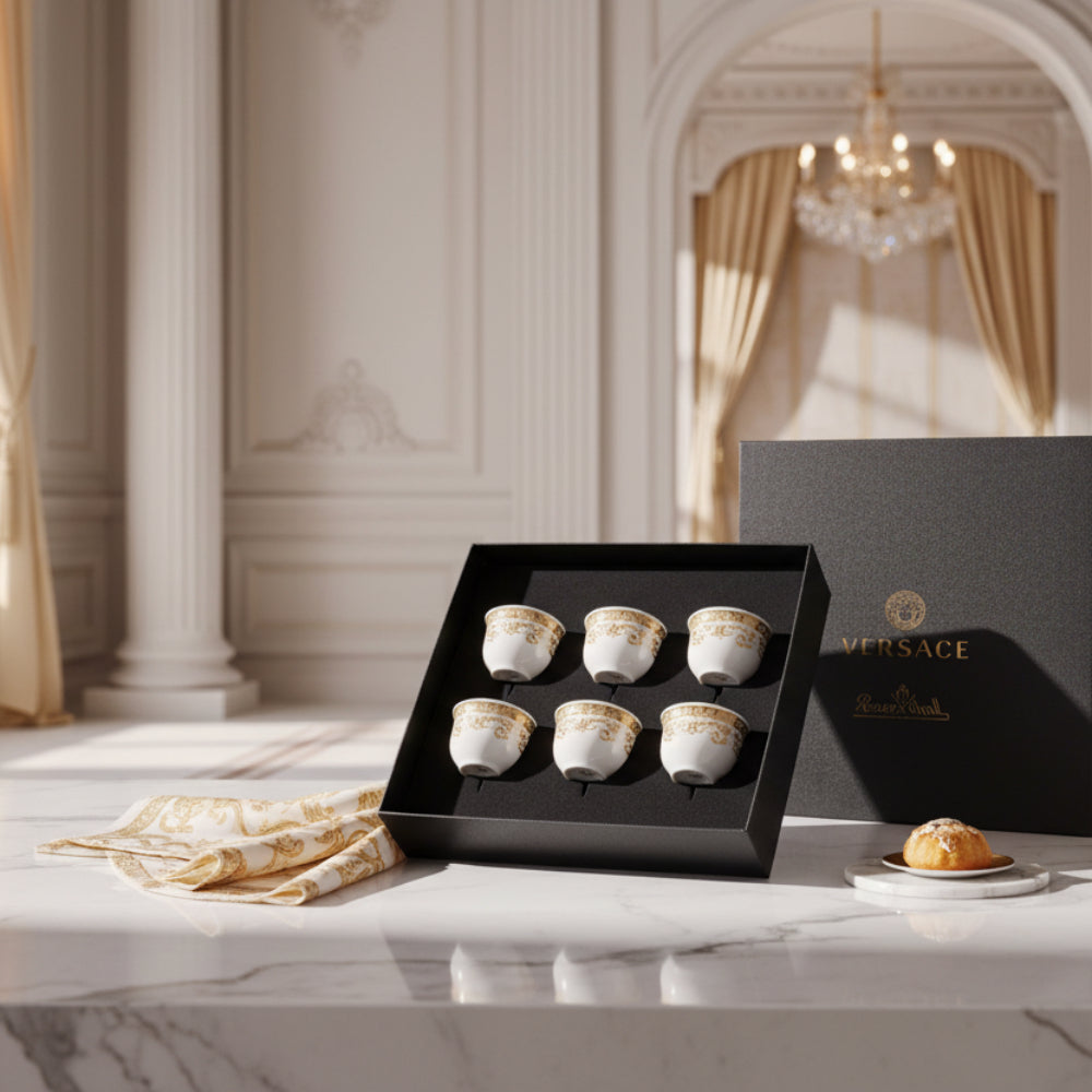 Medusa Gala Espresso Cup Set – 6 Small Porcelain
